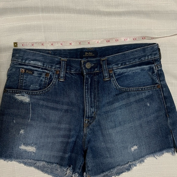 Polo Ralph Lauren Blue Low Rise Y2K Denim Shorts Size 28 - Picture 10 of 10